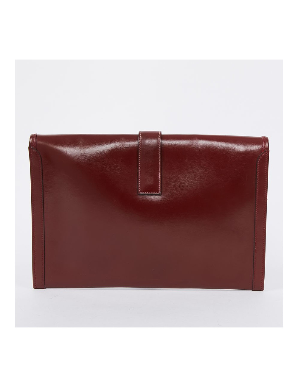 HERMES Jige pochette cuir rouge H