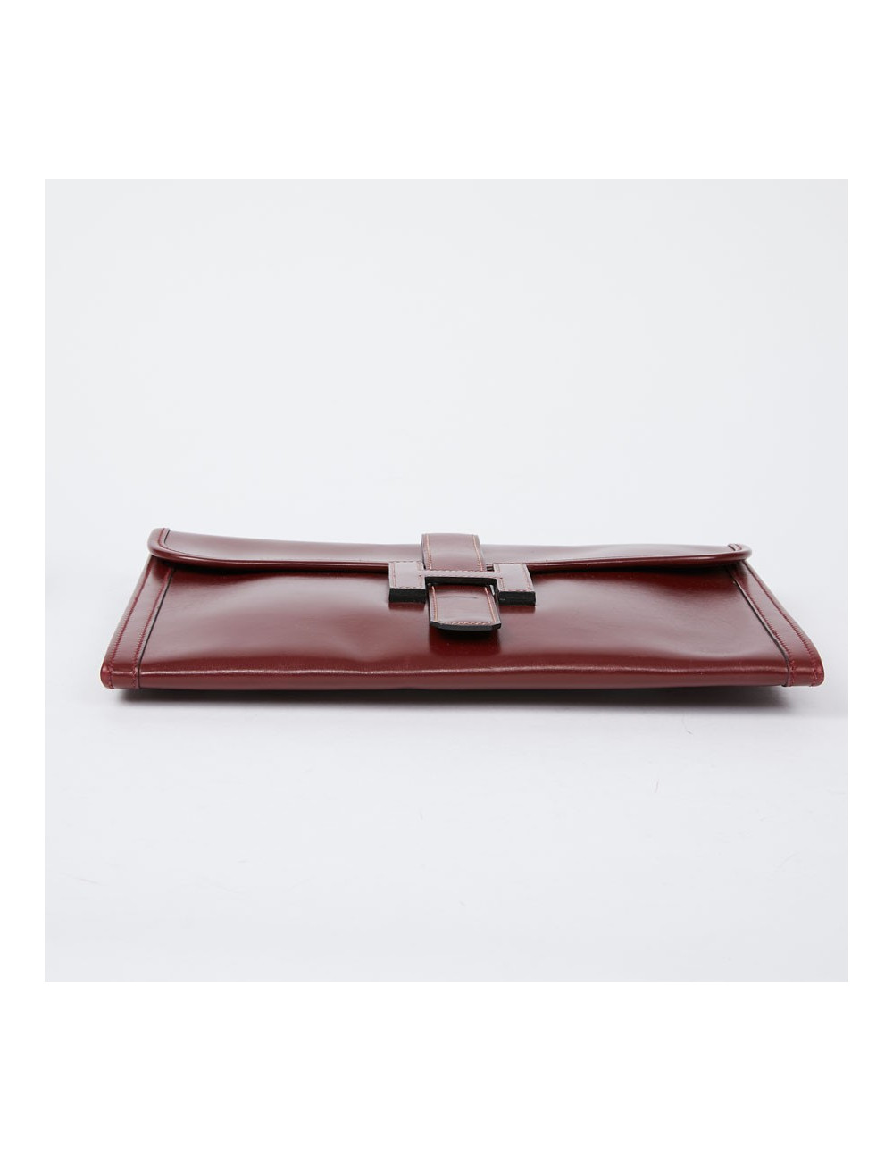 Pochette HERMES Jige cuir bordeaux