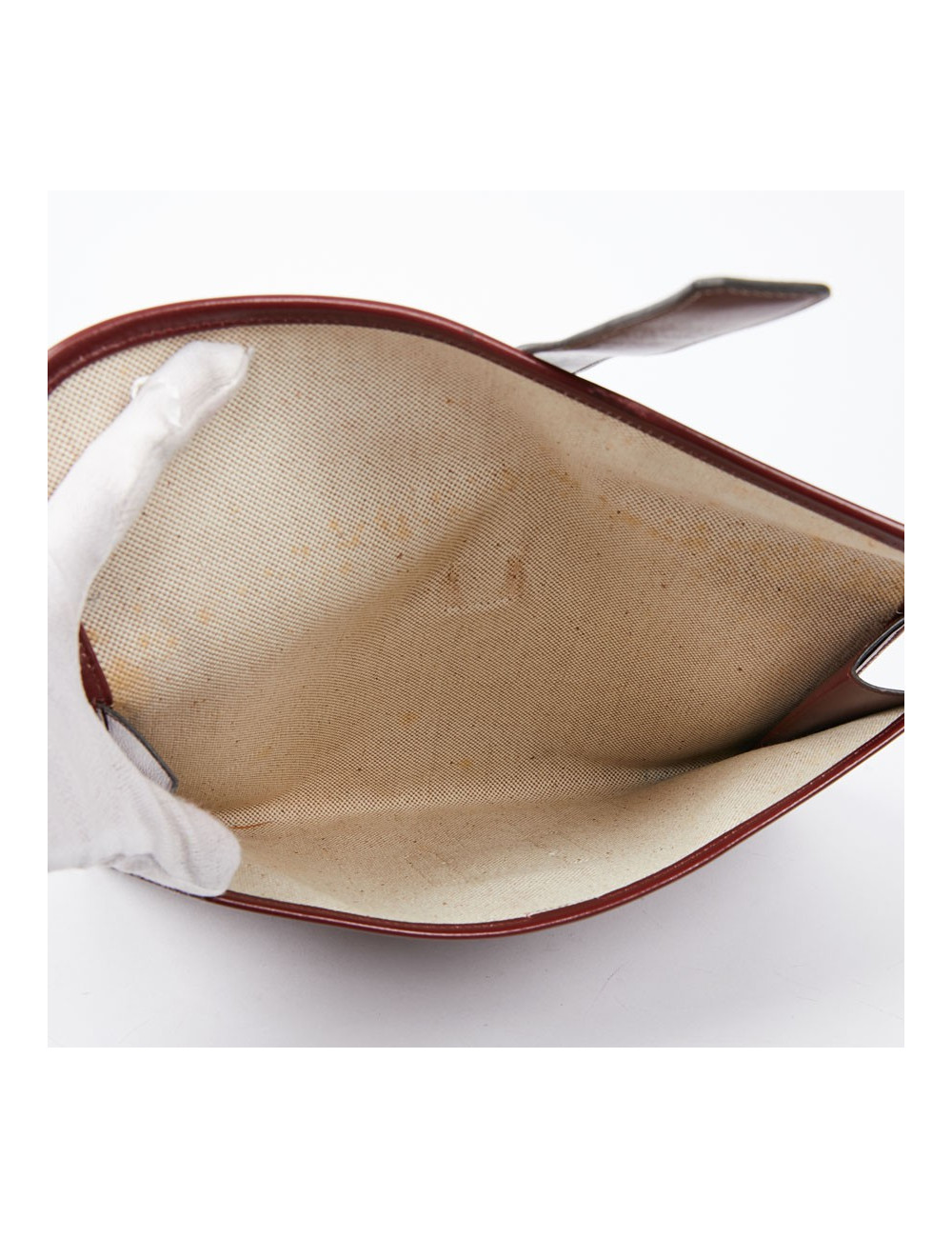 HERMES Jige pochette cuir rouge H