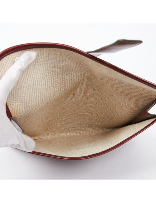 HERMES Jige pochette cuir rouge H