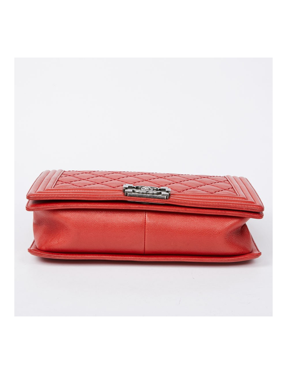 CHANEL Boy cuir rouge