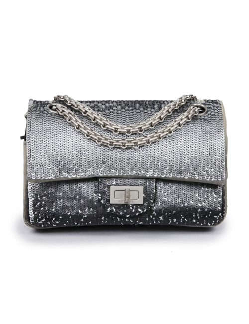 Sac CHANEL sequins argent
