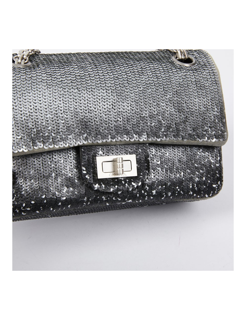 Sac CHANEL sequins argent