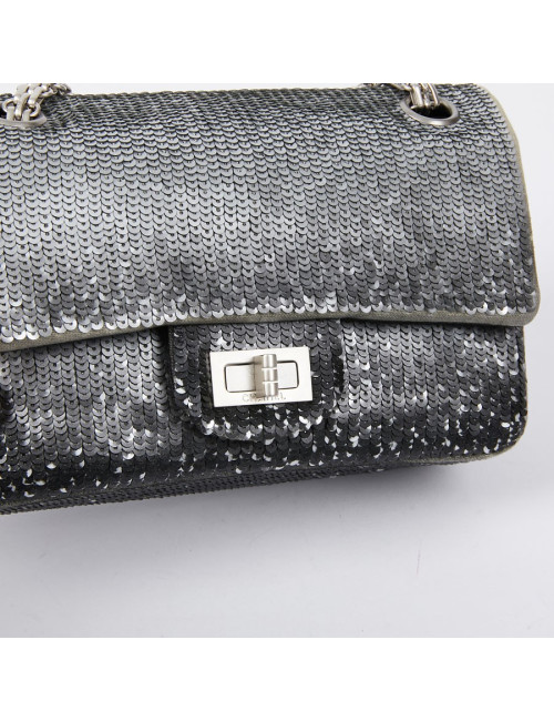 Sac CHANEL sequins argent