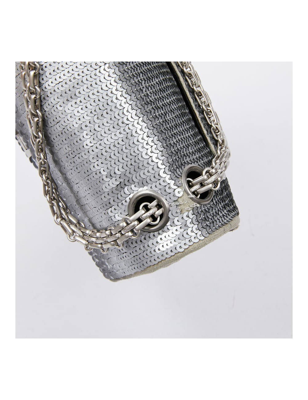 Sac CHANEL sequins argent