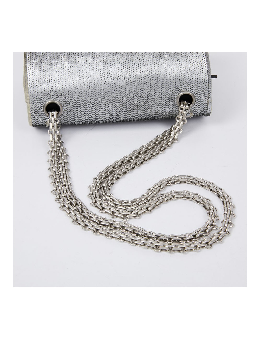 Sac CHANEL sequins argent