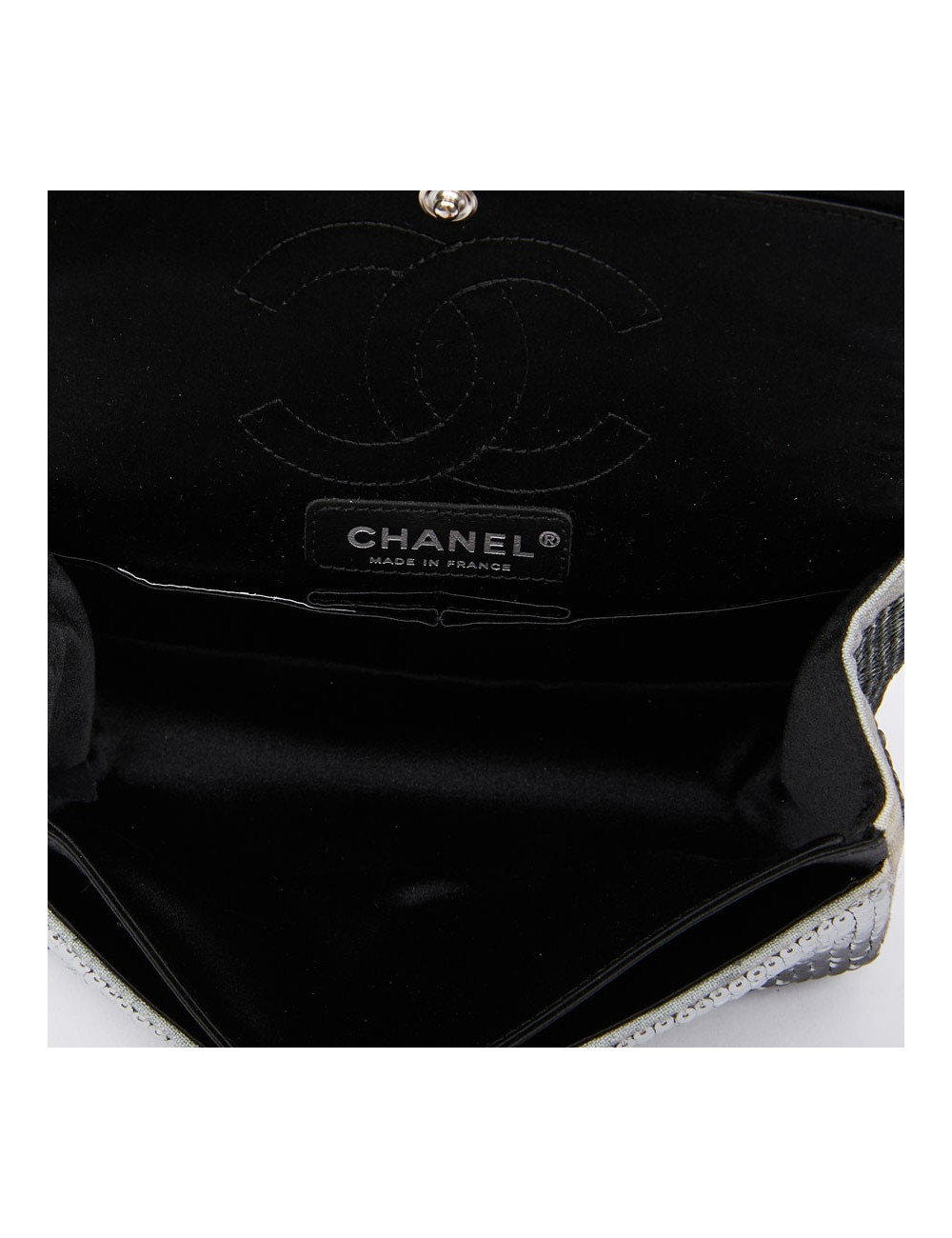 Sac CHANEL sequins argent
