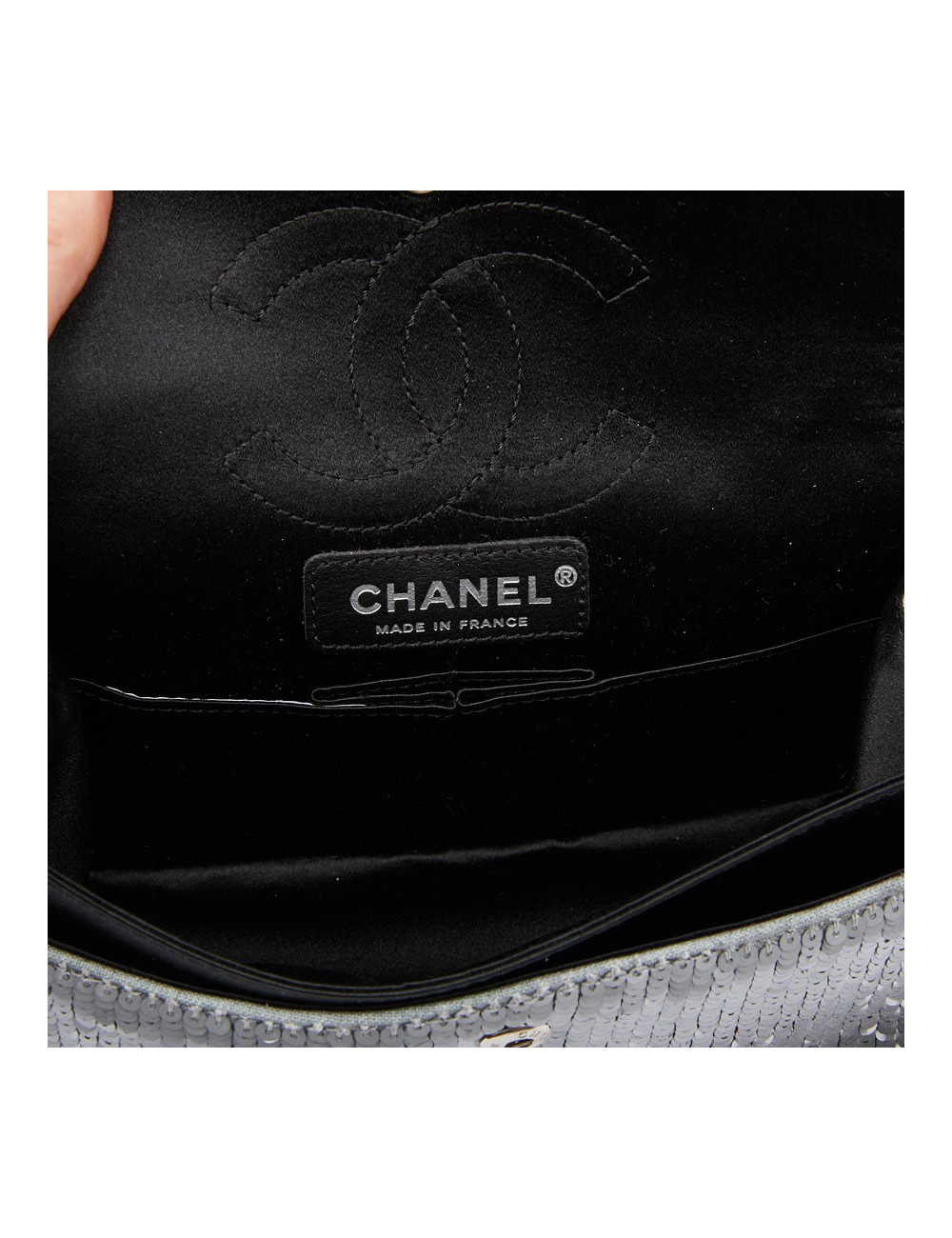 Sac CHANEL sequins argent