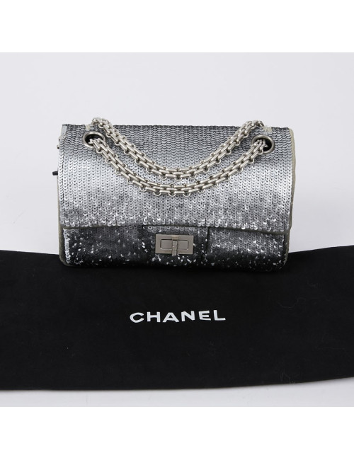 Sac CHANEL sequins argent