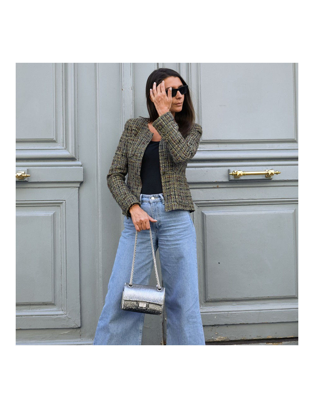 Sac CHANEL sequins argent