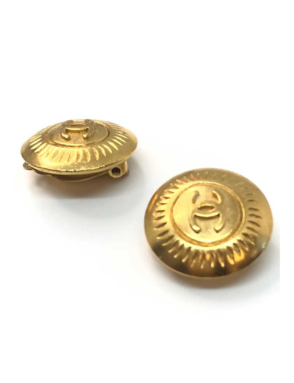 Clips Vintage CHANEL CC dorés