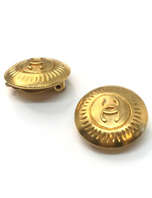 Clips Vintage CHANEL CC dorés