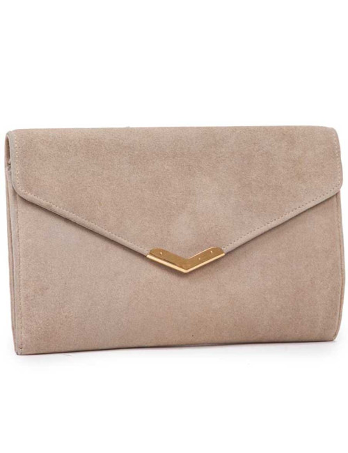 HERMES vintage clutch in naturel suede