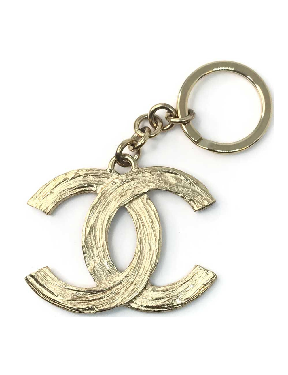 Porte-clefs CHANEL métal doré siglé C C
