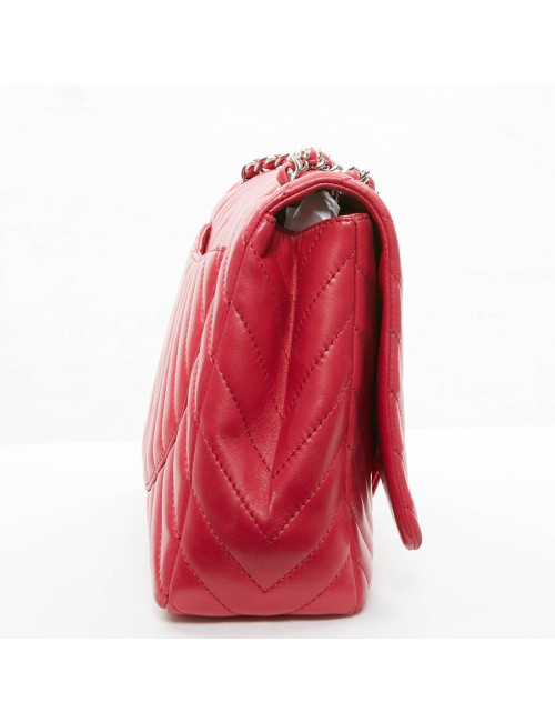 Grand sac CHANEL chevron Jumbo rose