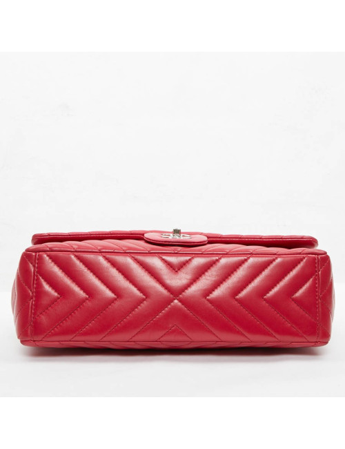 Grand sac CHANEL chevron Jumbo rose