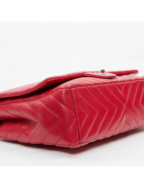 Grand sac CHANEL chevron Jumbo rose