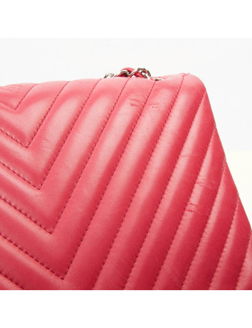 Grand sac CHANEL chevron Jumbo rose