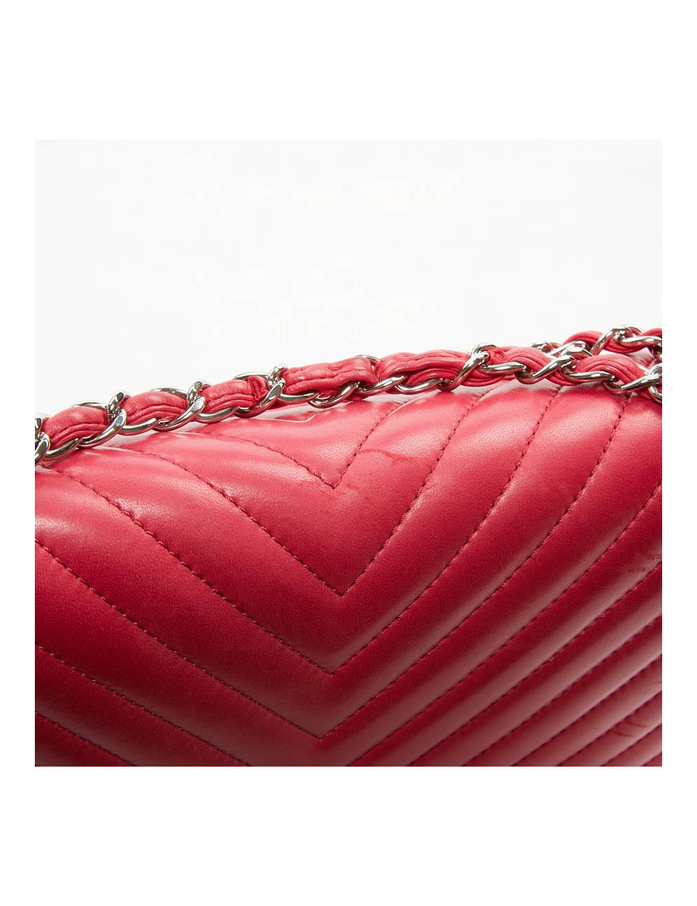 Grand sac CHANEL chevron Jumbo rose