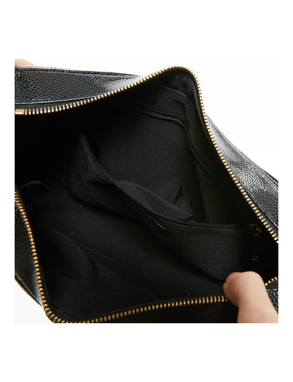 Sac CHANEL cuir grainé noir