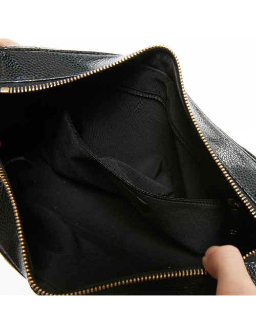 Sac CHANEL cuir grainé noir