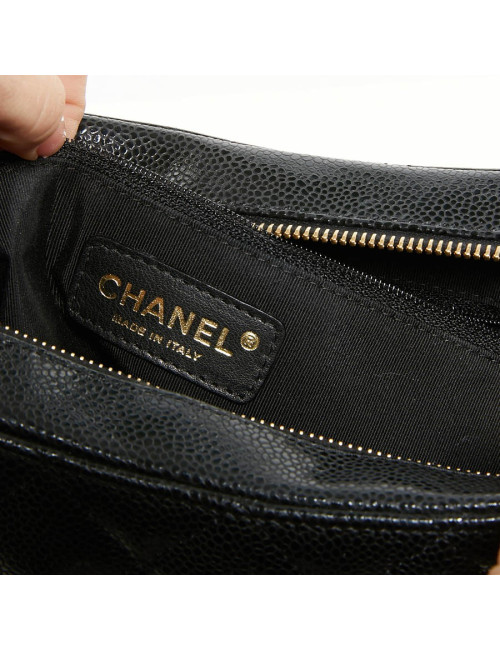 Sac CHANEL cuir grainé noir