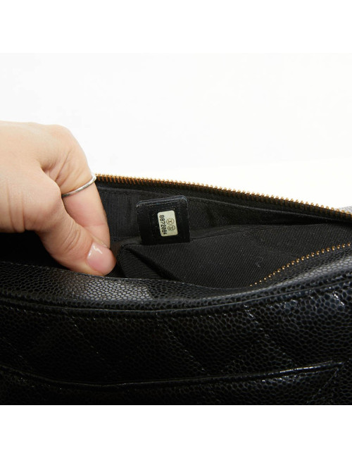 Sac CHANEL cuir grainé noir