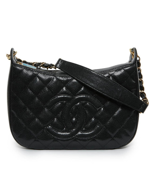 Sac CHANEL cuir grainé noir