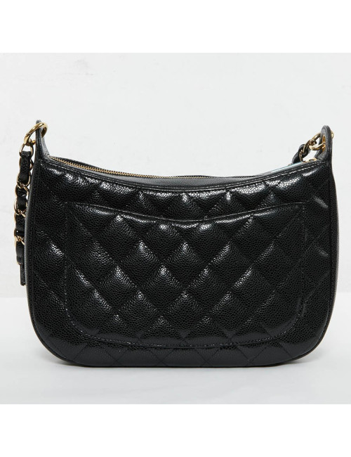 Sac CHANEL cuir grainé noir