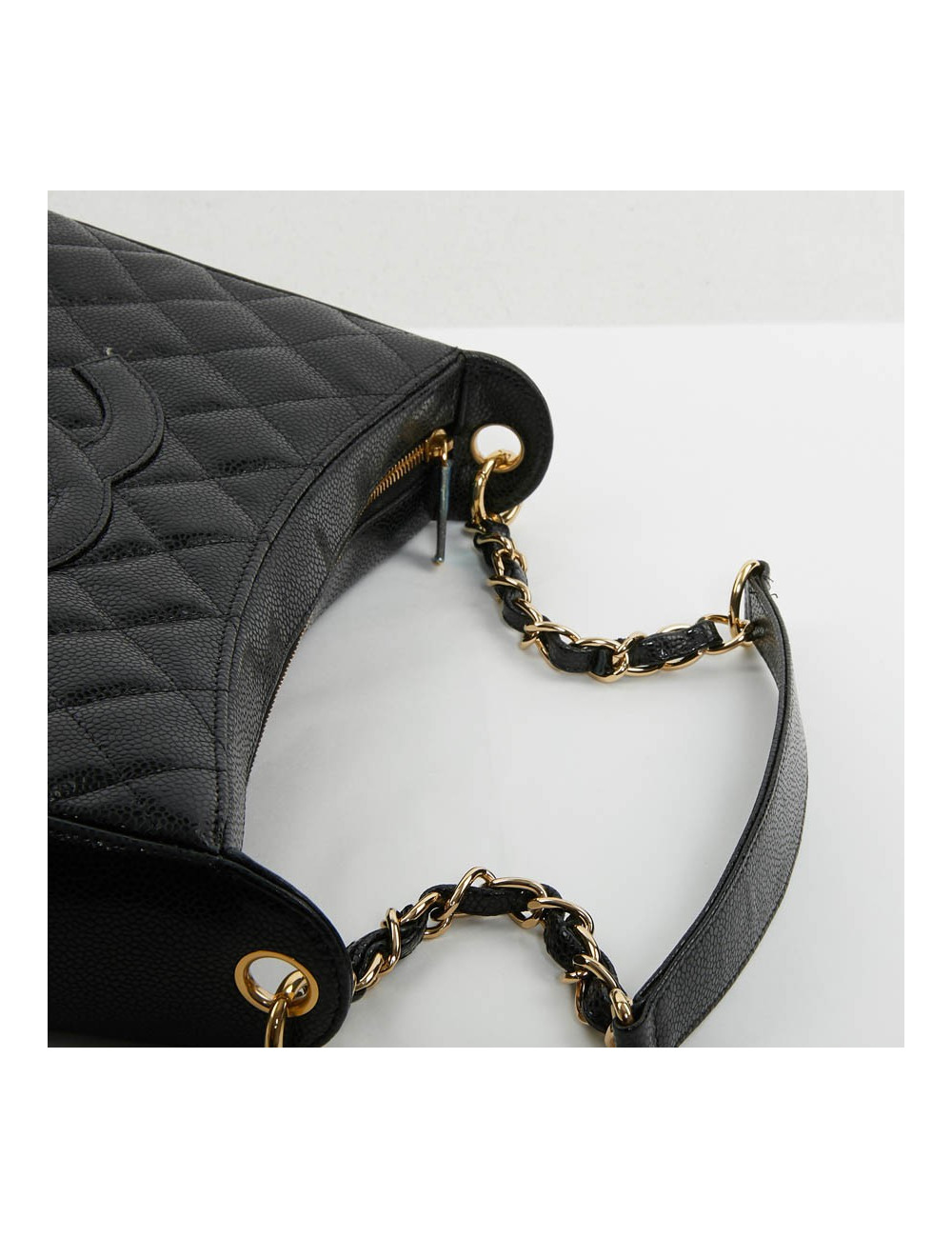 Sac CHANEL cuir grainé noir