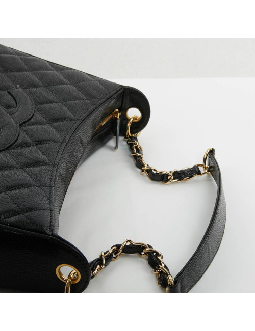 Sac CHANEL cuir grainé noir