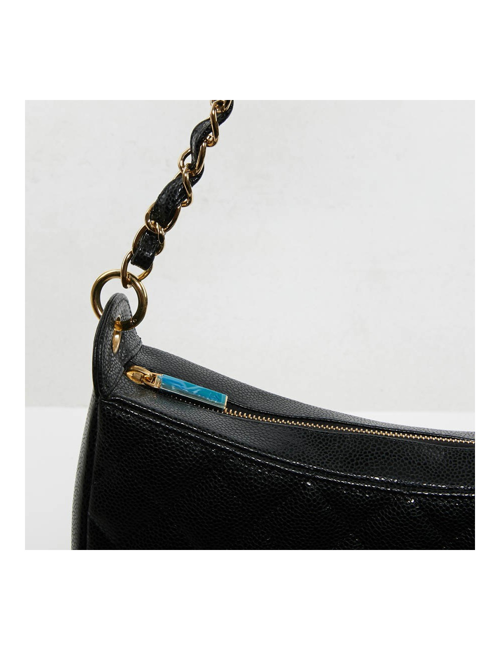 Sac CHANEL cuir grainé noir