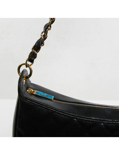 Sac CHANEL cuir grainé noir