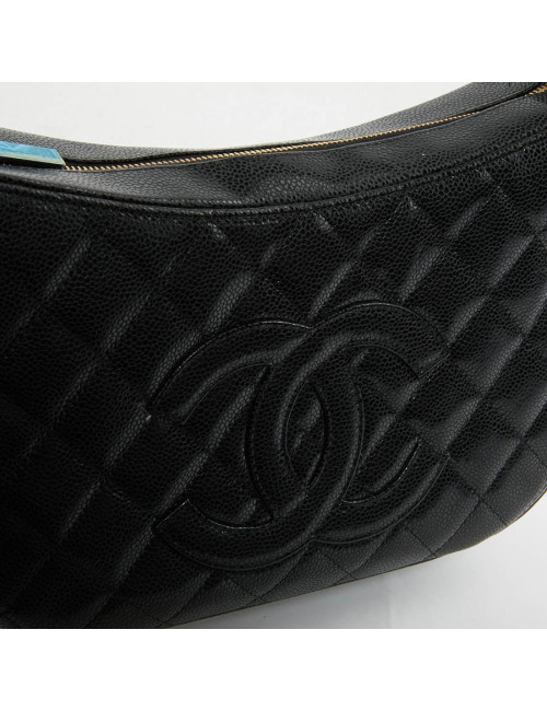 Sac CHANEL cuir grainé noir