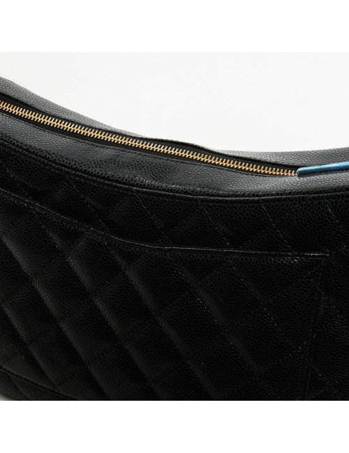 Sac CHANEL cuir grainé noir