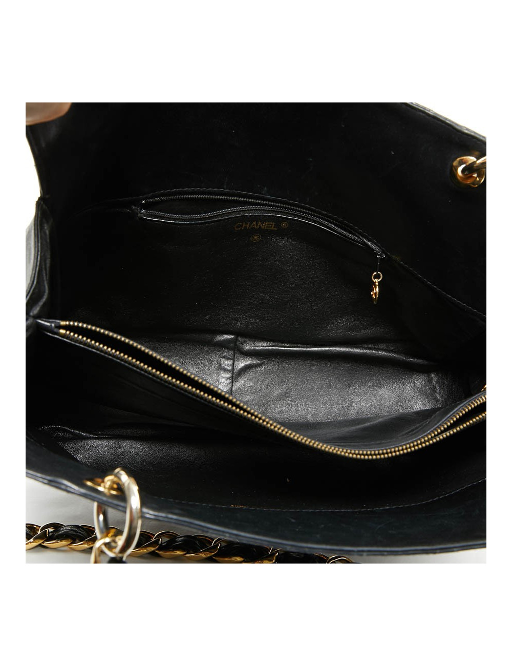 Shopping bag CHANEL cuir d'agneau noir