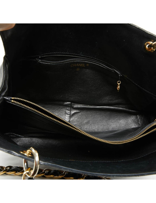 Shopping bag CHANEL cuir d'agneau noir