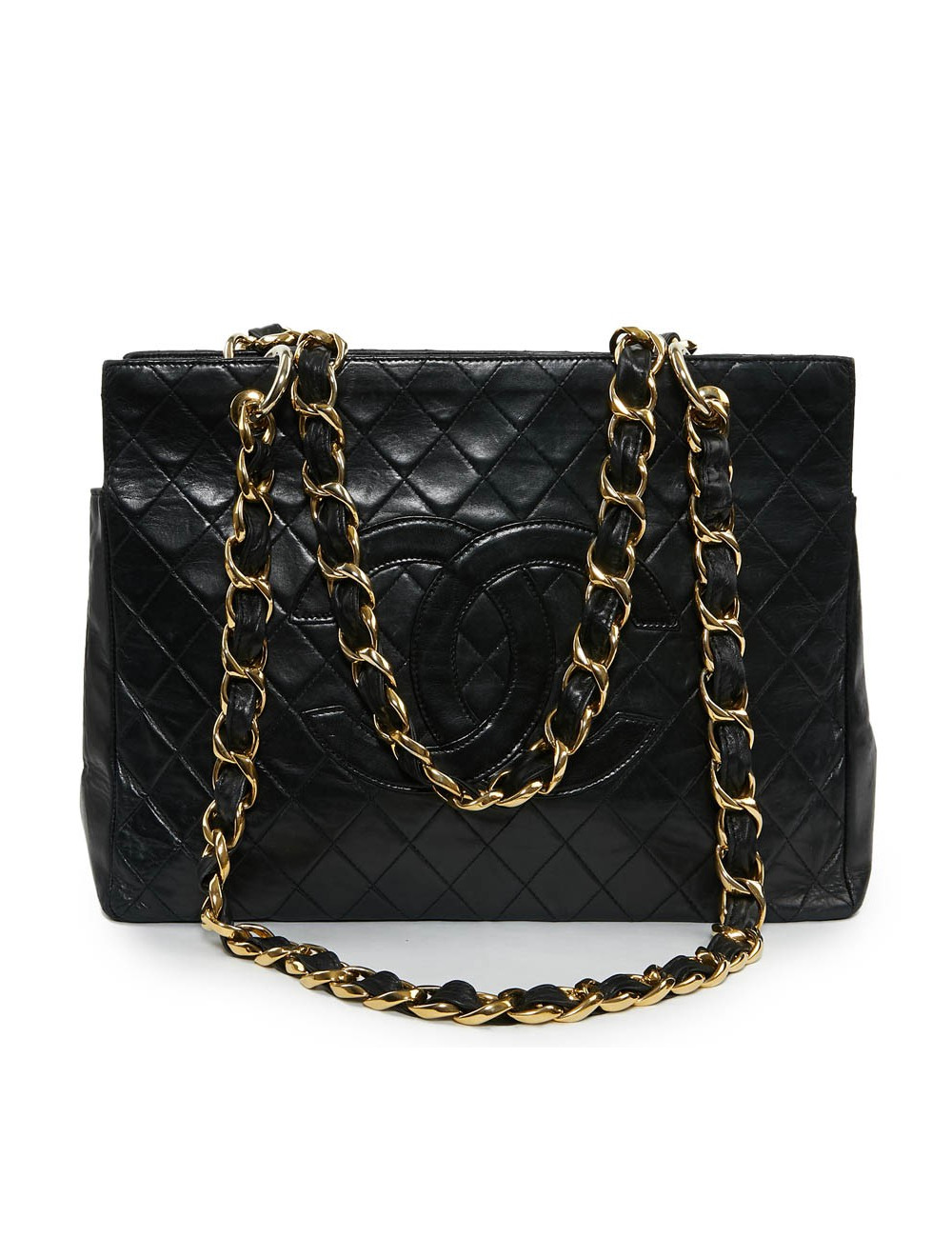 Shopping bag CHANEL cuir d'agneau noir