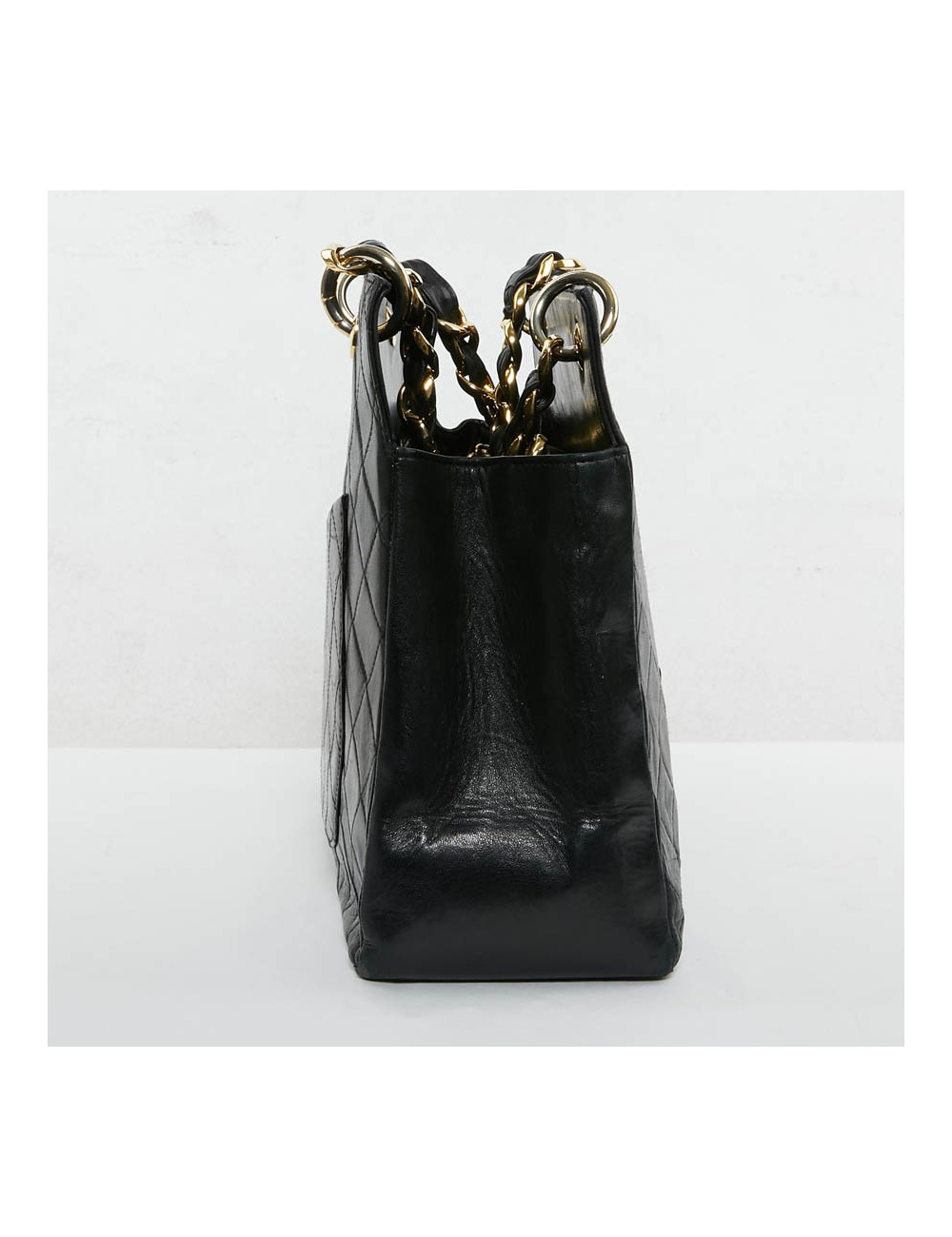 Shopping bag CHANEL cuir d'agneau noir