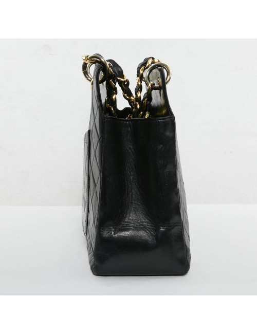 Shopping bag CHANEL cuir d'agneau noir