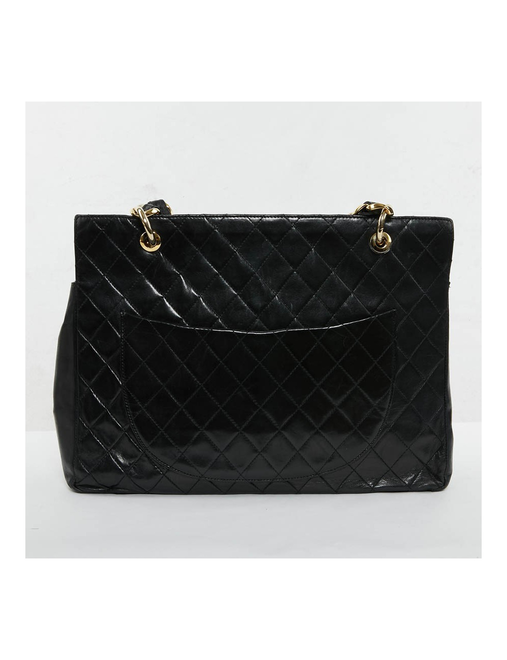Shopping bag CHANEL cuir d'agneau noir