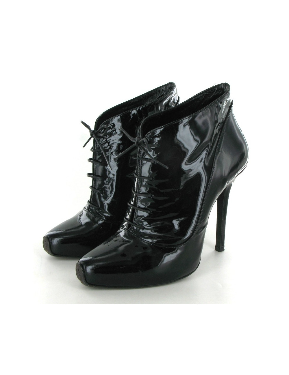 Bottines GIAMBATTISTA VALLI en cuir verni noir T 38,5