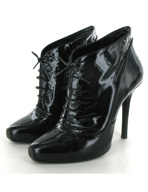 Bottines GIAMBATTISTA VALLI en cuir verni noir T 38,5