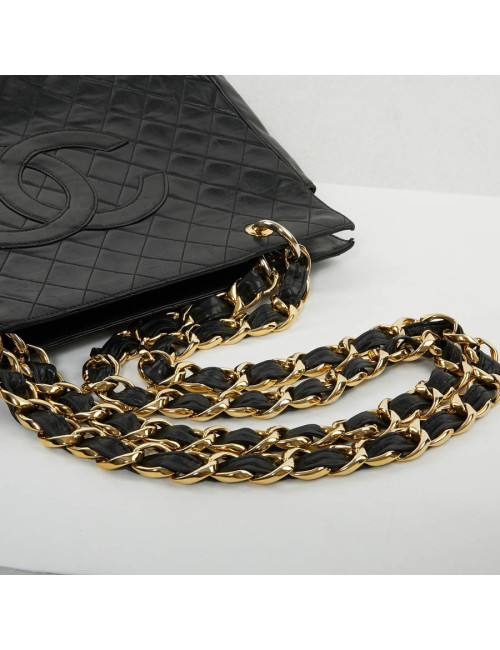 Shopping bag CHANEL cuir d'agneau noir