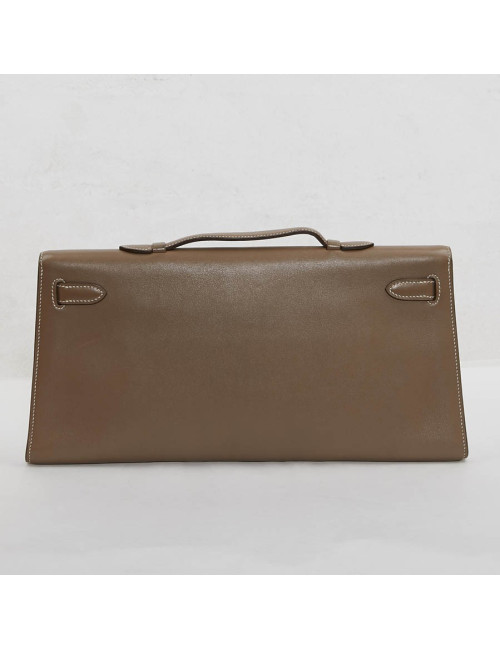 HERMES Kelly cut Etoupe leather