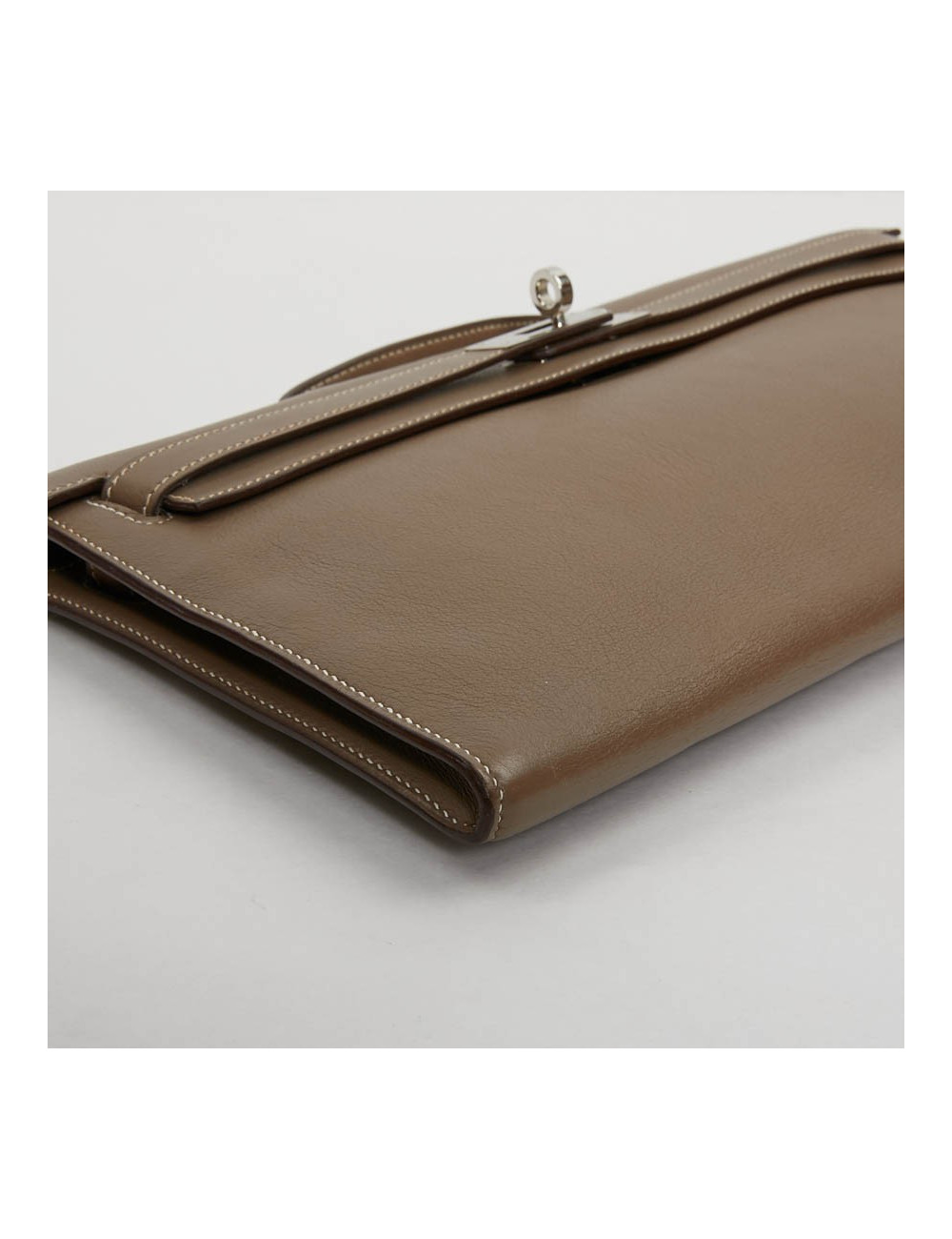 HERMES Kelly cut Etoupe leather