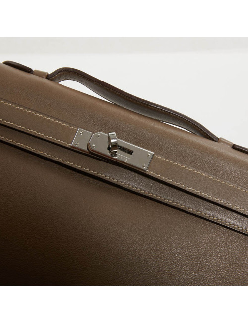HERMES Kelly cut Etoupe leather