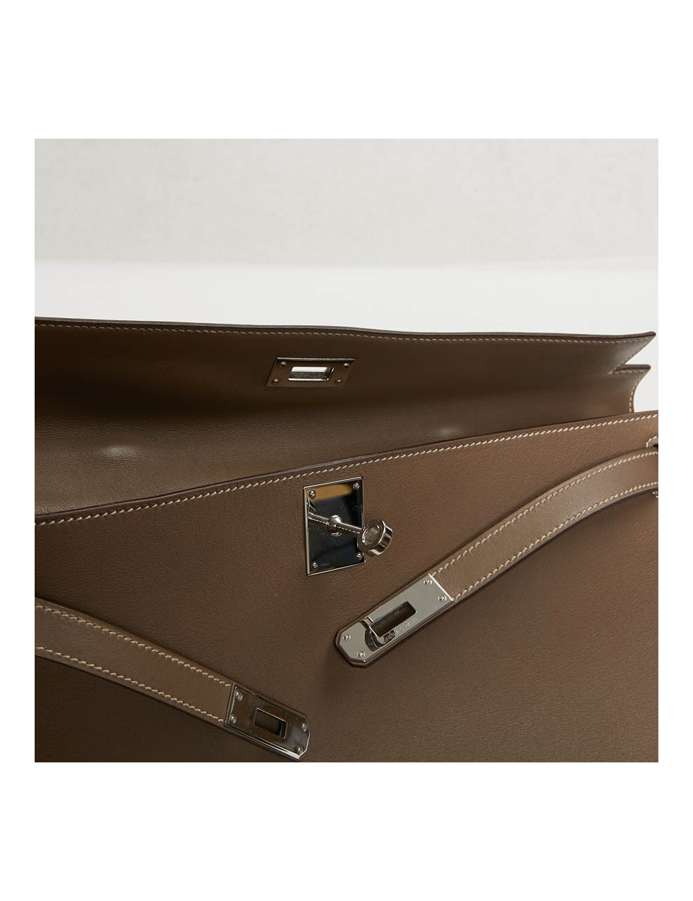 HERMES Kelly cut Etoupe leather