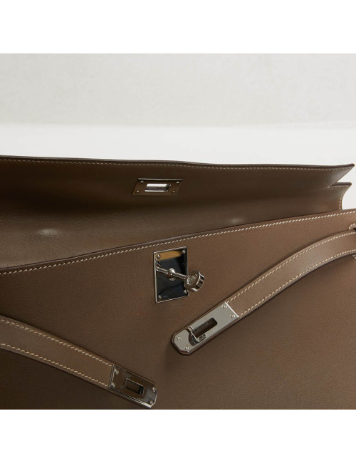 HERMES Kelly cut Etoupe leather