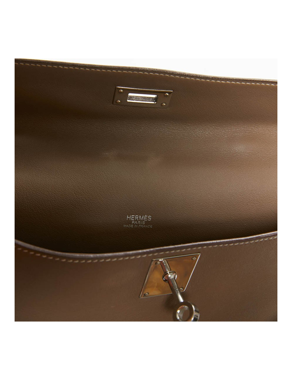 HERMES Kelly cut Etoupe leather